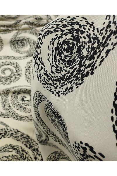 Kumaş Parça Cotton Viscose Cream Black (Width 150 cm X Length 190 cm)