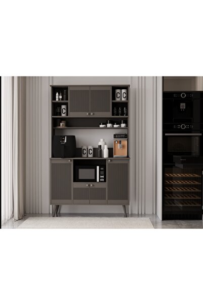 melura home Melura Kahve Ünitesi - Kahve Köşesi %100 Mdf 120 Cm Çok Amaçlı Dolap