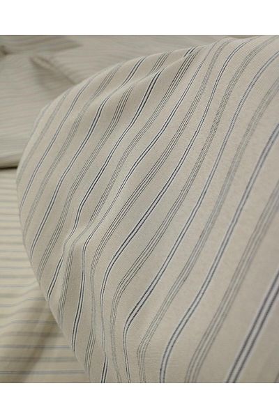 Kumaş Parça 59% Cotton 41% Synthetic Beige Blue Striped Woven (Width 150 cm X Length 225 cm)