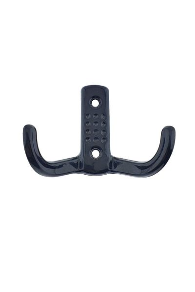 OEM Cuier din metal pentru mobila sau perete, cu 2 agatatori de 2 cm, 2 orificii, 85 x 57 x 30 mm, negru