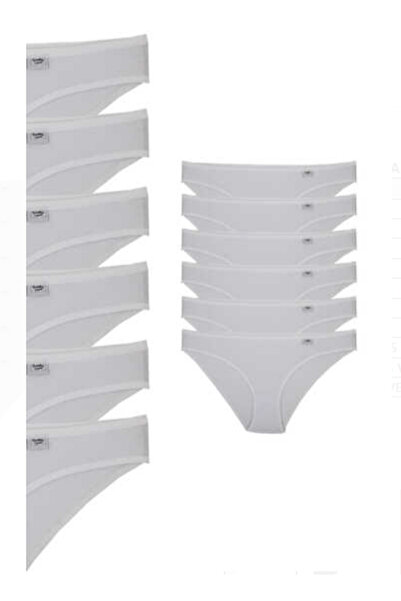 Tutku Elastan Düz Bikini-külot 12'li