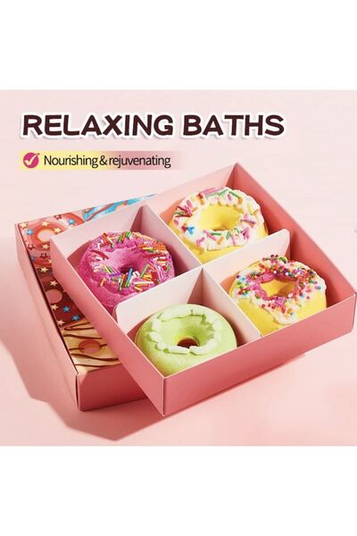 SADOER Bath Bomb Doughnuts 4 pcs/box LAVENDER, MARIGOLD, MINT, LEMON