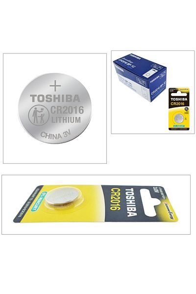 Toshiba Set of 10 lithium batteries 3V CR2016, coin type, Toshiba, in blister