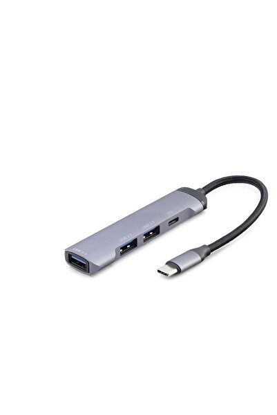 Pastimore Type-c 3.0 Hub Pd 100W 4 Port 5 Gbps Gri HDX7040 SRTMN-SK467