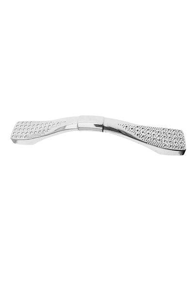 OEM Maner din metal pentru mobilier, lungime 120 mm, cu design, MOB-65287, argintiu