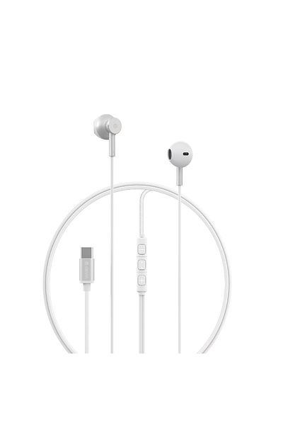 Devia Casti in-ear cu microfon, cablu 120cm USB Tip C, Smart M2 Digital Metal Silver, control , argintii