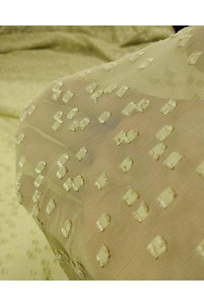Kumaş Parça Nopeli Chiffon in 100% Viscose Light Green Color (Width 140 cm X Length 230 cm)