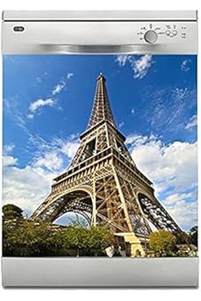 AMAZON TOHUM Dishwasher Sticker Coating White Goods Coating Eiffel Tower Appearance
