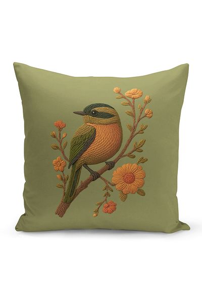 Bertille Home Husă de pernă imprimată digitală pe două părți (aspect de model de broderie Punch/Punch)