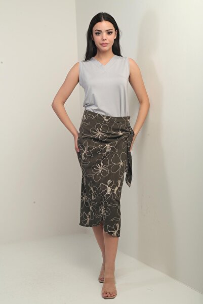 By Saygı Жіноча спідниця-міді з боковим шнурівкою