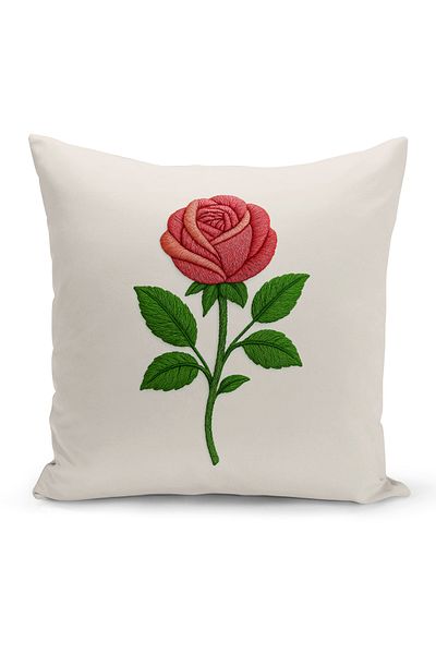 Bertille Home Husă de pernă imprimată digitală pe două părți (aspect de model de broderie Punch/Punch)