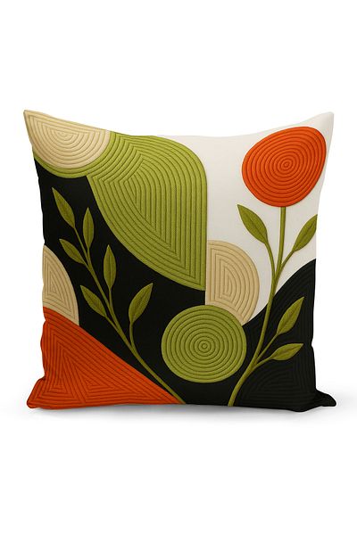 Bertille Home Husă de pernă imprimată digitală pe două părți (aspect de model de broderie Punch/Punch)