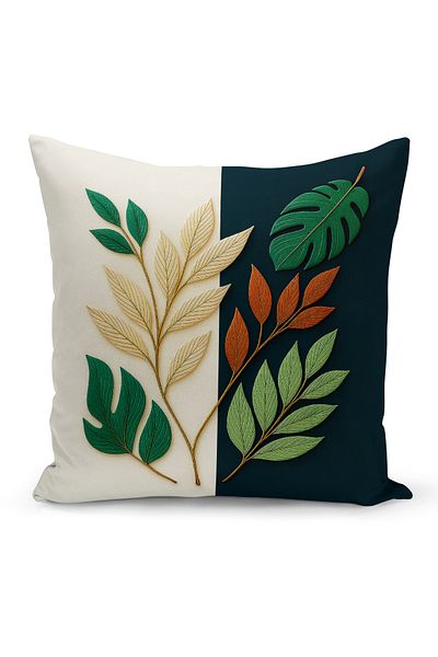 Bertille Home Husă de pernă imprimată digitală pe două părți (aspect de model de broderie Punch/Punch)