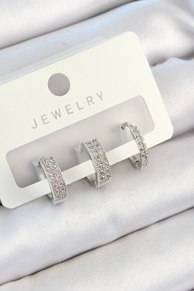 Generic Brand Mey imports ®   Rice-shaped zircon stone ring design silver col...