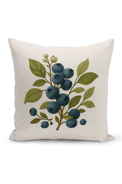 Bertille Home Husă de pernă imprimată digitală pe două părți (aspect de model de broderie Punch/Punch)