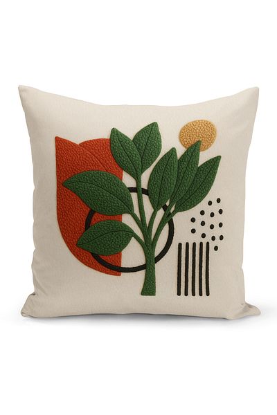 Bertille Home Husă de pernă imprimată digitală pe două părți (aspect de model de broderie Punch/Punch)