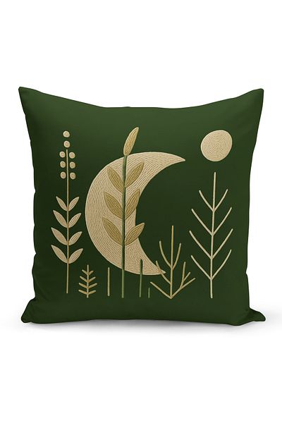 Bertille Home Husă de pernă imprimată digitală pe două părți (aspect de model de broderie Punch/Punch)