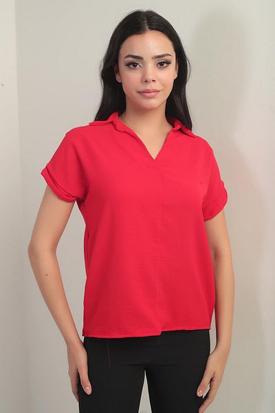 By Saygı Bluză Ayrobin cu mânecă dublă cu gât polo