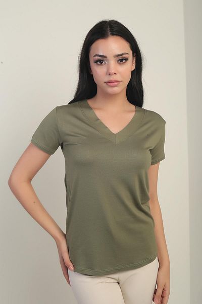 By Saygı Bluză de damă din Lycra cu decolteu în V