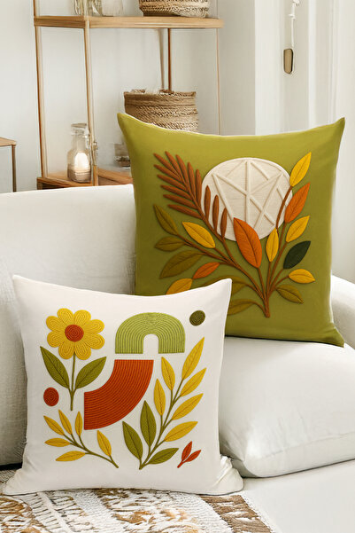 Bertille Home Set de 4 huse de pernă cu imprimare digitală dublă (aspect de b...