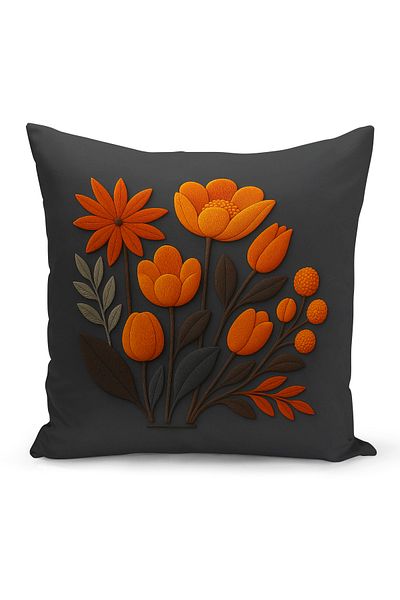 Bertille Home Husă de pernă imprimată digitală pe două părți (aspect de model de broderie Punch/Punch)