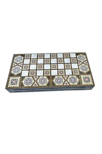 OEM Classic Romanian Backgammon Game, Premium Set, Open Playing Surface 488 X 475 Mm, Magnetic, Lacquered