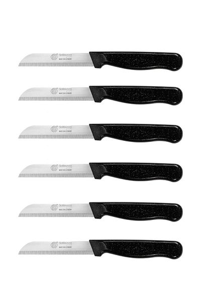 Meturas Set of 6 Glittered Perforated Fruit Knives – Handle, Stainless Steel, Ergonomic and Sharp