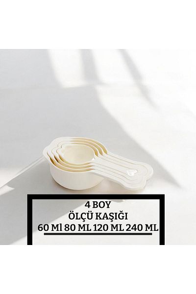 INTEREV Measuring Spoon 4 Different Sizes Measuring Cup Scale Spoon (60ml + 80ml + 120ml + 24Oml)
