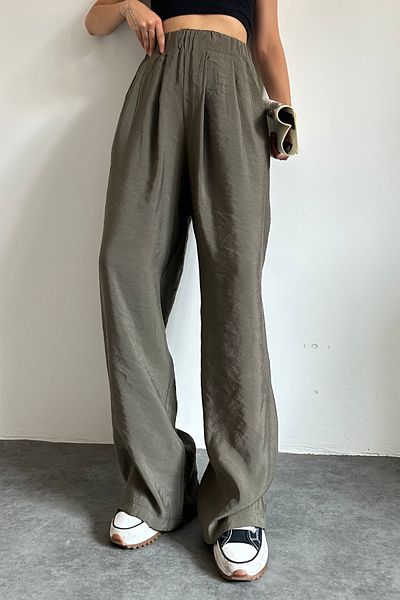 Feela Moda 2009 Elastic Waist Parachute Fabric Palazzo Women's Trousers