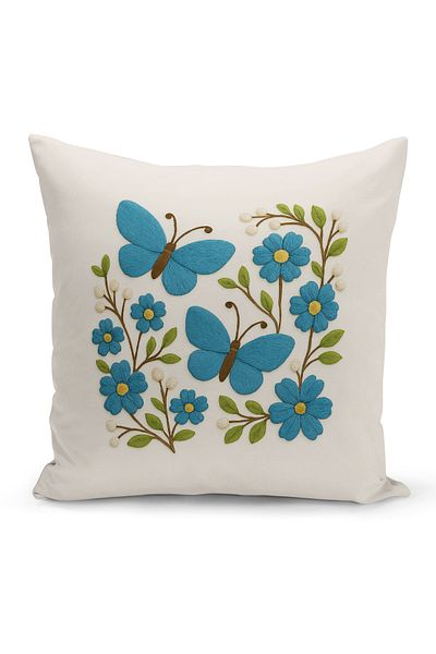 Bertille Home Husă de pernă imprimată digitală pe două părți (aspect de model de broderie Punch/Punch)