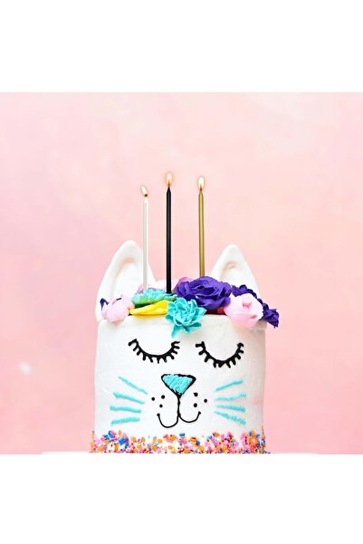 Pastdizayn Uzun 20 Cm İnci Pasta Mumu 12 Ad