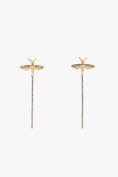 luxyansımalar Zra Model Dragonfly Detailed Stone Earrings
