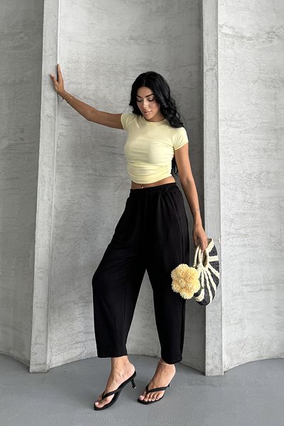 İstangül Butik Everyday Comfort Modal Fabric High Waist Comfortable Pants