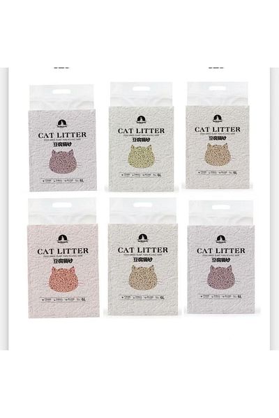 TaoTaoPets 6 Packs Of Biodegradable Fast Clumping Natural Fresh Tofu Corn Cat Litter 36L