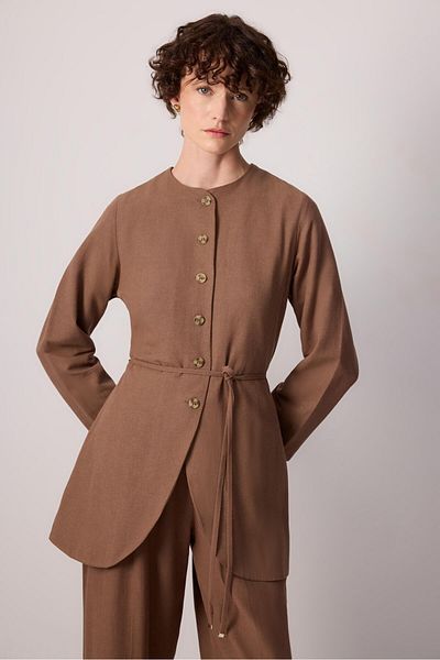 Touché Privé Biye Belted Viscose Jacket Pants Suit