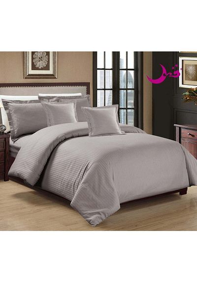 homestyle Mon Striped Single Size 4-Piece Bedding Set - Gray
