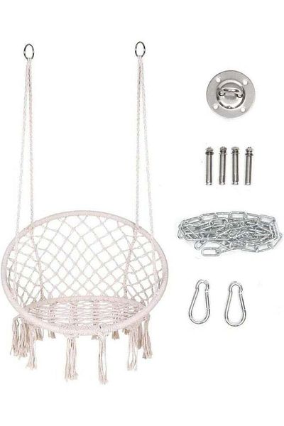 Generic Hammock Chair Swing, Hanging Cotton Rope Hammock Swing Chair for Indoor, Outdoor Home