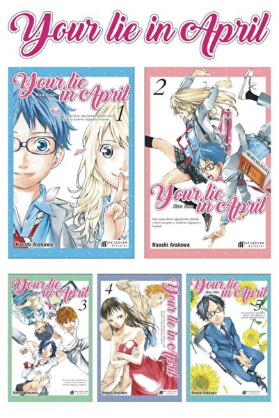 Akılçelen Your Lie İn April - Nisan Yalanı 1-2-3-4-5 Manga Seti