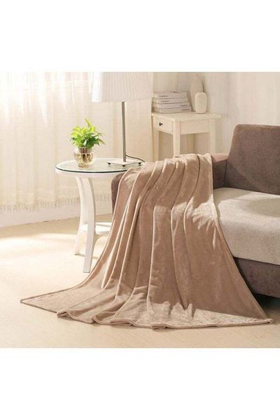 Generic Soft Blanket Large Size Flannel Brown 220x200 cm