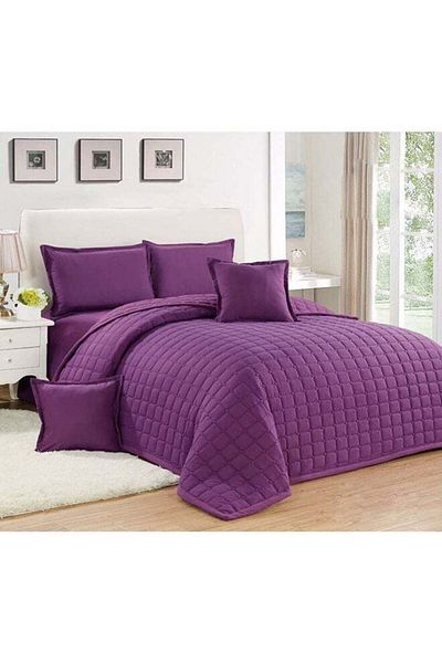 Moon 4-Piece Microfiber Purple Comforter Set - Single Size