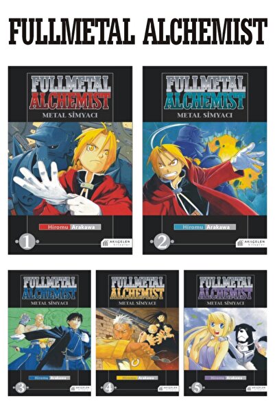 Akılçelen Fullmetal Alchemist - Metal Simyacı 1-2-3-4-5 Manga Seti