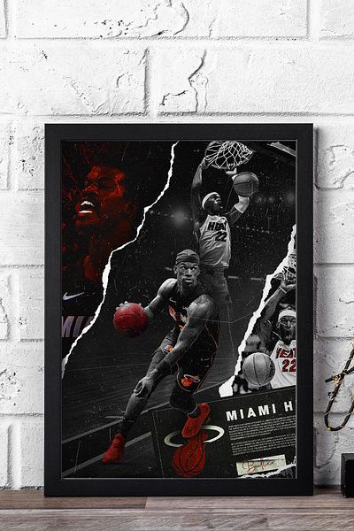 Saturn Pictură înrămată Jimmy Butler - Pictură poster NBA Miami Heat