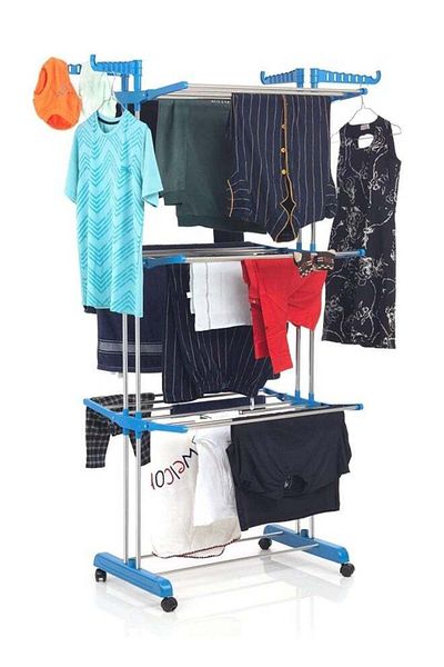 Generic Stainless Steel Foldable Clothes Drying Rack 4-tier Clothes Airer