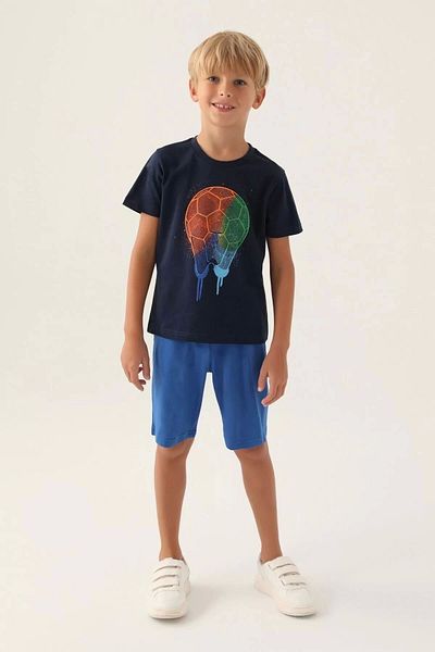 Rolypoly Boy's Navy Blue Bermuda Suit