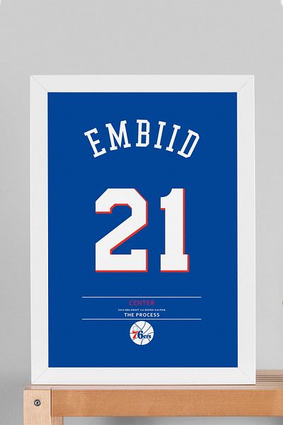 Saturn Επιτραπέζιο πλαίσιο Joel Embiid Jersey - NBA Philadelphia 76ers Jersey