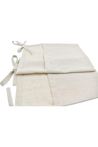 COOYA Linen Baby Bedside Hanging Storage Bag, 2 Pockets Organizer for Cribs & Toys, Natural Linen