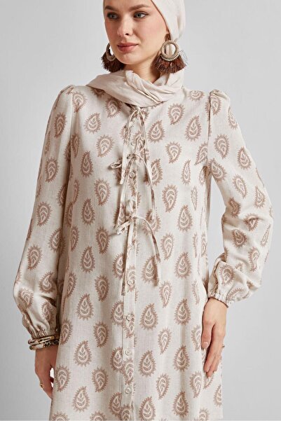 Alvina Patterned Linen Tunic 45590