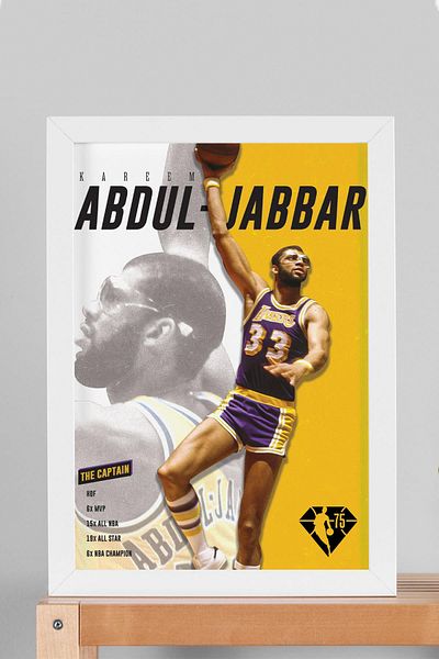 Saturn Pictură înrămată de Kareem Abdul Jabbar - Pictură poster NBA de baschet