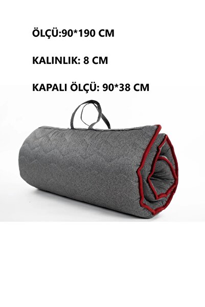 Rafadi KAMP YATAĞI 8 CM KARAVAN MİSAFİR ANNE YANI DEPREM YATAĞI 90*190 KATLANABİLİR TAŞINABİLİR FERMUARLI