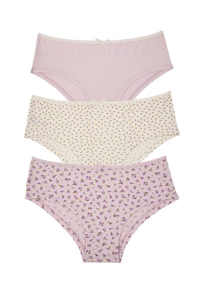 SUWEN 3-Piece Patterned Hipster Panties